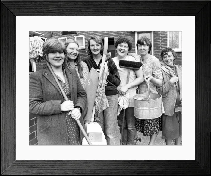 Framed Print : The Clean Brite cleaners co-operative in Scotswood go into action Framed Print : The Clean Brite cleaners co-operative in Scotswood go into action