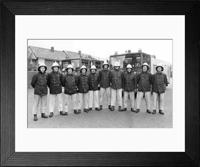 Framed Print : We re fitties not fatties thats the message from North firemen today who