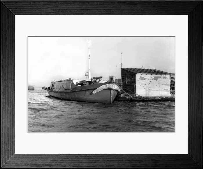 Framed Print : The fire float at South Shields which was damaged during the recent heavy gales Framed Print : The fire float at South Shields which was damaged during the recent heavy gales
