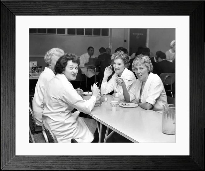 Framed Print : Procter and Gamble staff in their canteen in 1968 Framed Print : Procter and Gamble staff in their canteen in 1968