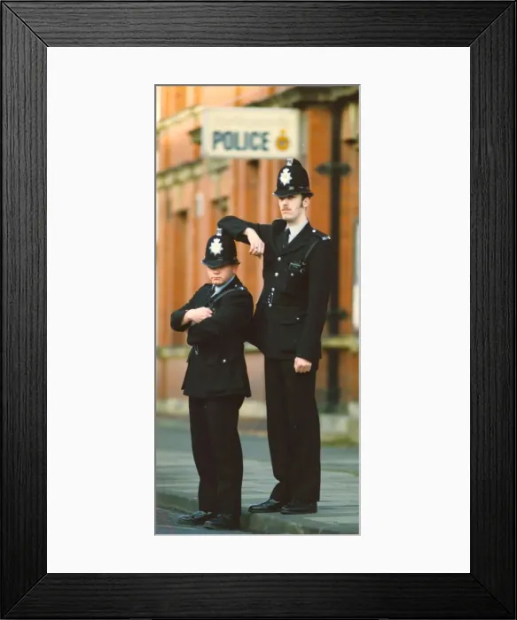 Framed Print : Little and large - these two police officers make a strange sight on the beat Framed Print : Little and large - these two police officers make a strange sight on the beat