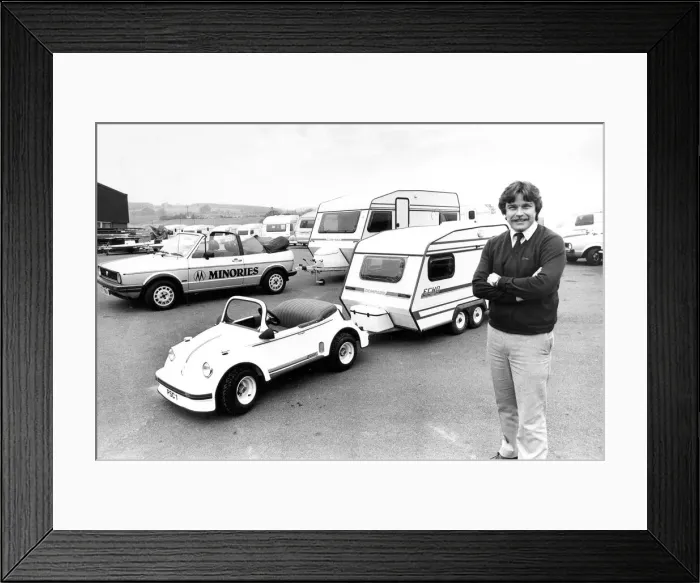 Framed Print : Litttle and large! A scaled down working VW and its mini Echo caravan with full sized