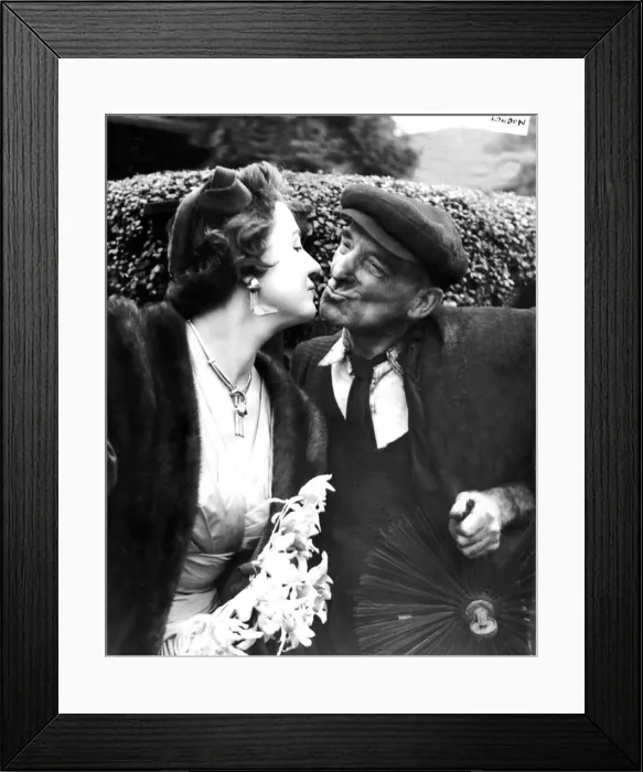 Framed Print : And the best of luck said 75 year old chimney sweep Sam Black as he kissed the bride Framed Print : And the best of luck said 75 year old chimney sweep Sam Black as he kissed the bride