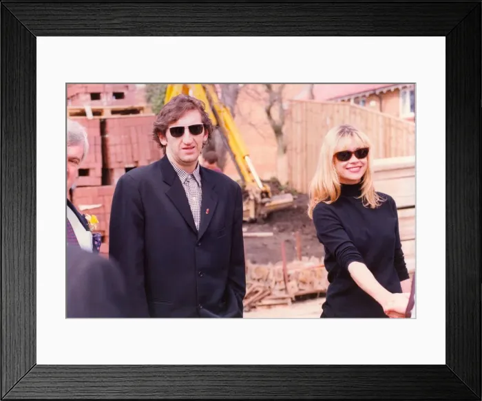 Framed Print : Jimmy Nail at the topping out ceremony for the Marie Curie Cancer Care Hospice in Framed Print : Jimmy Nail at the topping out ceremony for the Marie Curie Cancer Care Hospice in
