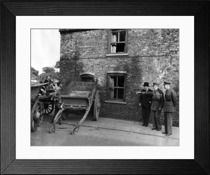 Framed Print : Children from a Yorkshire village school acting as an invading force
