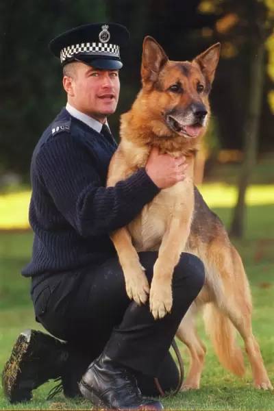 Police Officer Alex Matthewson with police dog Russ, winner of the Northumbria Police Dog
