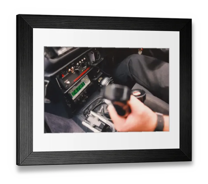 Framed Print : The new hi-tech tracking system in the Sierra Cosworth police car 01 / 06 / 98 circa Framed Print : The new hi-tech tracking system in the Sierra Cosworth police car 01 / 06 / 98 circa