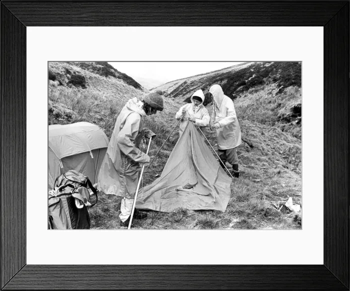 Framed Print : Some people learning which end of the tent is which on the Cheviots Framed Print : Some people learning which end of the tent is which on the Cheviots