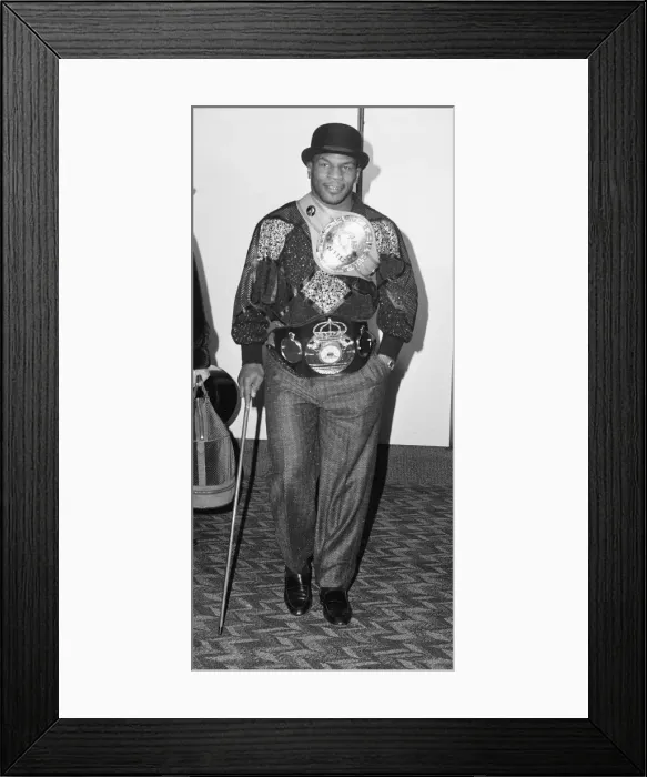 Framed Print : Heavy weight boxing champion of the World Mike Tyson seen here arriving at London