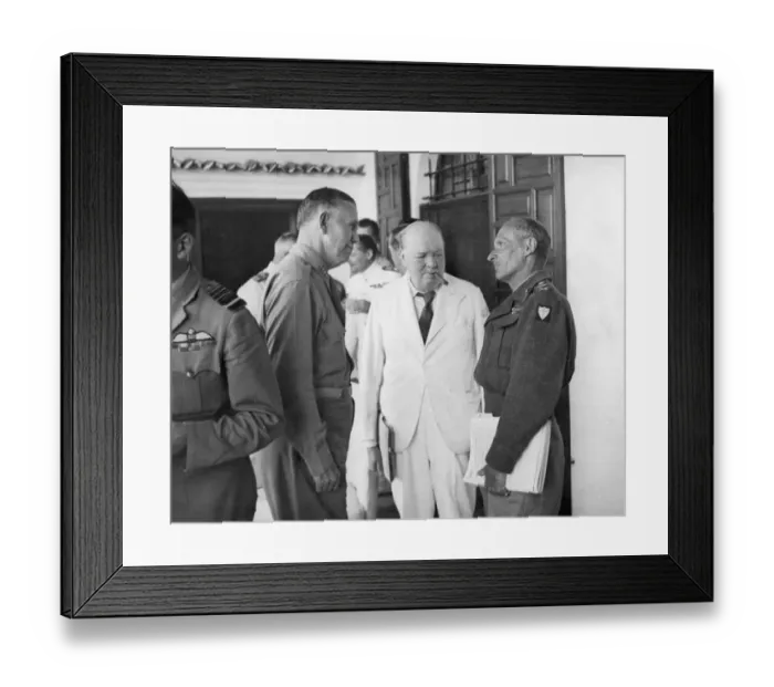 Framed Print : Churchill in North Africa at Allied planning conference