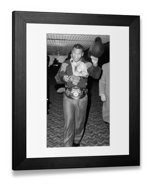 Framed Print : Heavy weight boxing champion of the World Mike Tyson seen here arriving at London