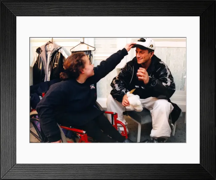 Framed Print : Peter Andre being interviewed prior to his concert at the Newcastle City Hall. March 1997