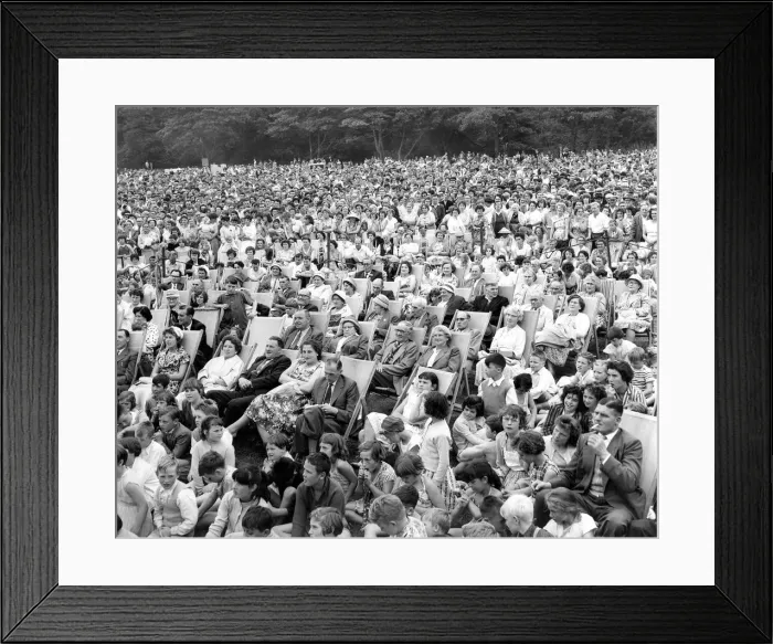 Framed Print : Part of a large crowd who turned out to watch the judging of the Miss Crimdon contest in Framed Print : Part of a large crowd who turned out to watch the judging of the Miss Crimdon contest in