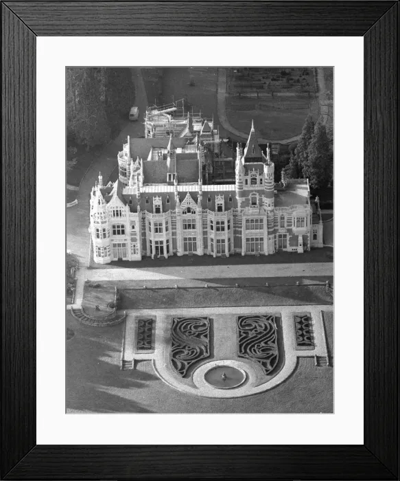 Framed Print : An aerial view of the mansion belonging to former Beatles member George Harrison Framed Print : An aerial view of the mansion belonging to former Beatles member George Harrison
