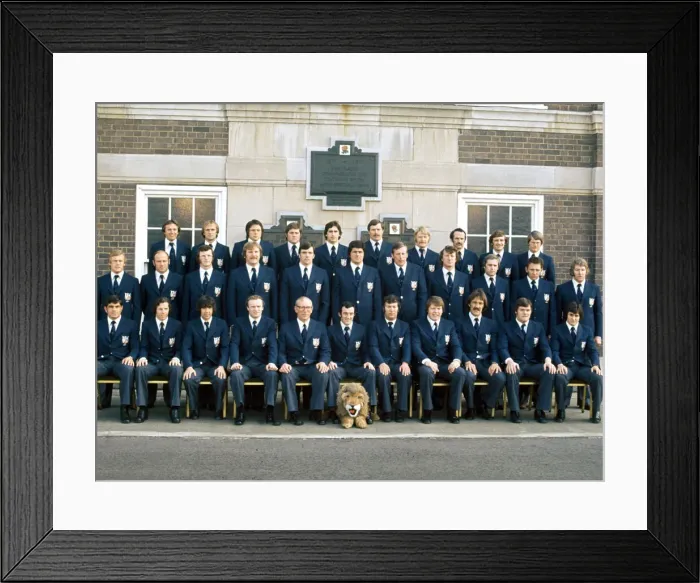 Framed Print : British and Irish Lions Rugby Union Team pose for a group picture before embarking