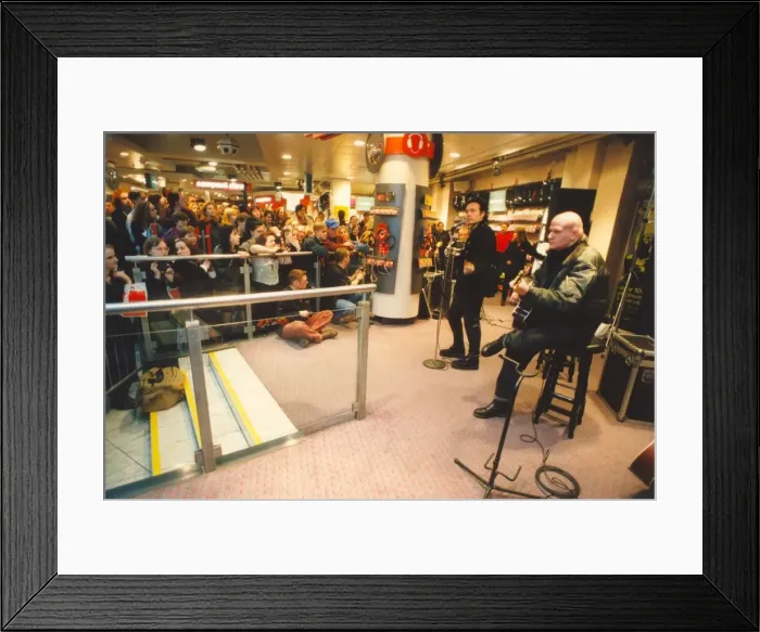 Framed Print : Adam Ant plays to more than 150 fans packed into Our Price, Eldon Square, Newcastle