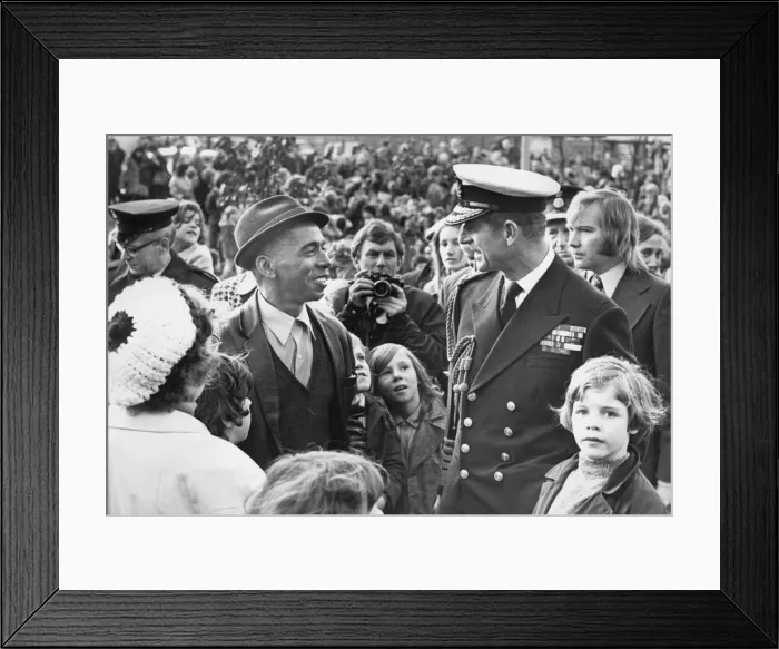 Framed Print : Prince Philip, Duke of Edinburgh, visits the Byker Wall Housing development in Byker Framed Print : Prince Philip, Duke of Edinburgh, visits the Byker Wall Housing development in Byker