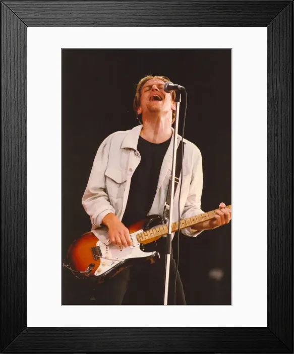 Framed Print : Bryan Adams in concert at Gateshead Stadium in July 1994