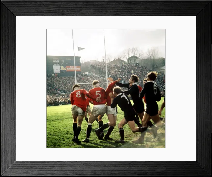 Framed Print : Action from the New Zealand v British Lions test at Wellington. 1971 Framed Print : Action from the New Zealand v British Lions test at Wellington. 1971