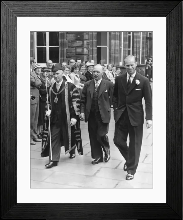 Framed Print : Prince Philip, the Duke of Edinburgh pictured with with Mayor Irving Burrow Framed Print : Prince Philip, the Duke of Edinburgh pictured with with Mayor Irving Burrow