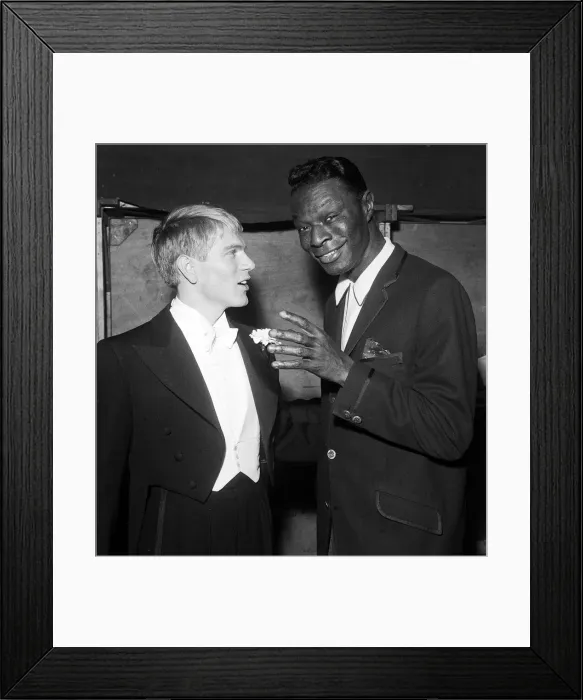 Framed Print : Adam Faith with Nat King Cole rehearsing for the Royal Variety Performance 16th May 1960 Framed Print : Adam Faith with Nat King Cole rehearsing for the Royal Variety Performance 16th May 1960