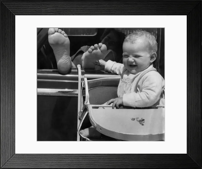 Framed Print : Children Babies: If you want to wake up mummy, just tickle her toes