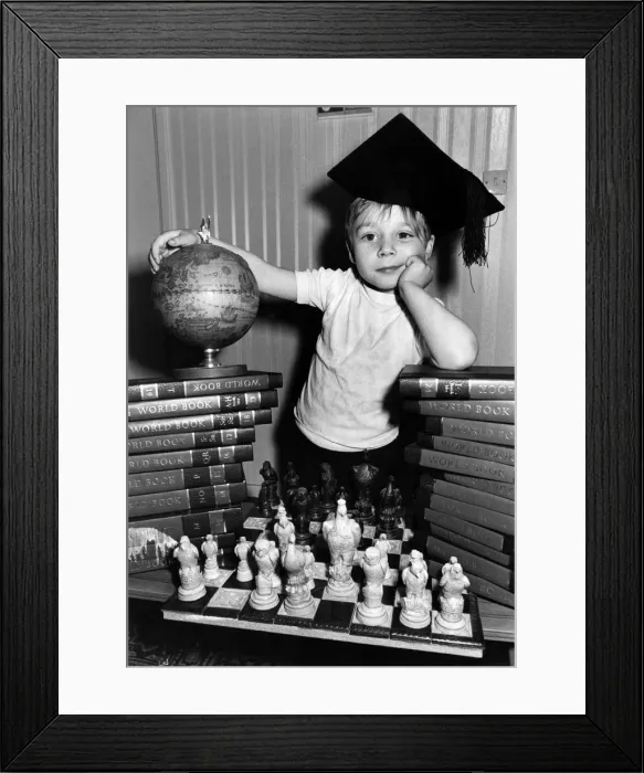 Framed Print : Children: Clever: Master Marvel: A mini mastermind is to star in a television documentary