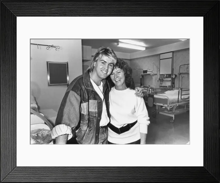 Framed Print : Members of Bucks Fizz - Mike Nolan with Sister Margaret Sayer at Newcastle General Framed Print : Members of Bucks Fizz - Mike Nolan with Sister Margaret Sayer at Newcastle General