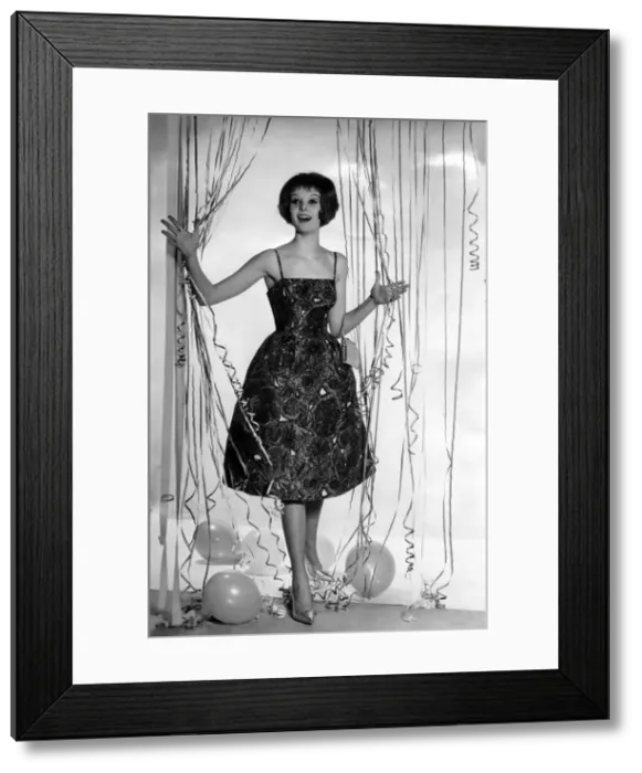 Framed Print : Clothing Fashion 1960: Grace Goddington, one of Londons top models in a New Year