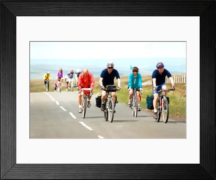 Framed Print : Cyclists on the C2C near Allenheads in Northumberland Framed Print : Cyclists on the C2C near Allenheads in Northumberland