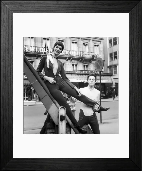 Framed Print : Paris Fashions: Ruben Torres, designer of these look-alike jumpsuits Framed Print : Paris Fashions: Ruben Torres, designer of these look-alike jumpsuits