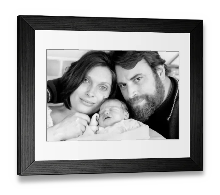 Framed Print : Actor Brian Blessed, wife and baby. April 1975 S75-1995