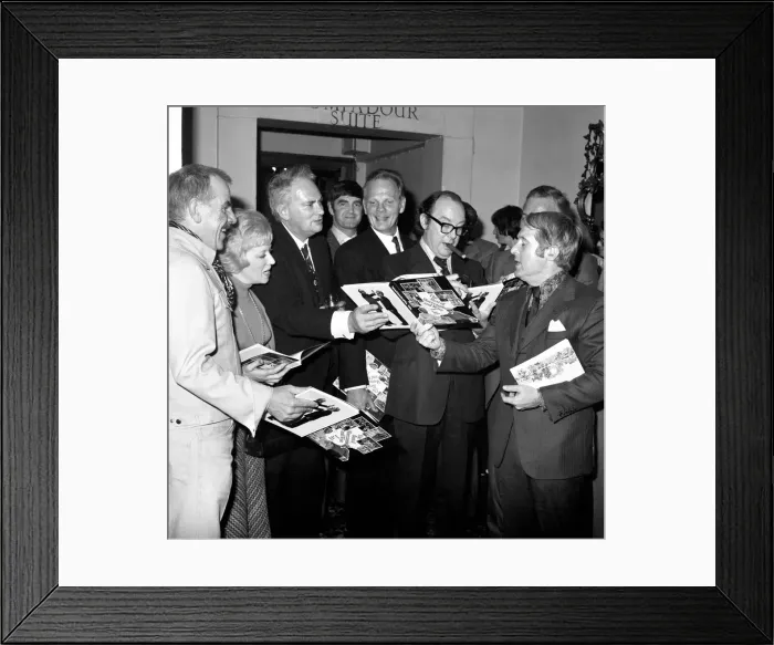 Framed Print : Morecambe and Wise: Comedy double act at the launch of their book