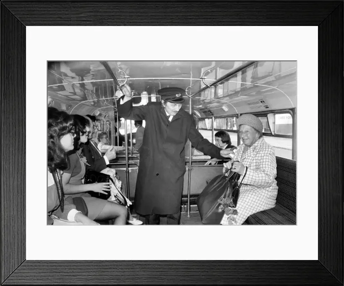 Framed Print : Stephen Lewis (Actor) seen here in the role of bus inspector Blakey from iOn the busesI Framed Print : Stephen Lewis (Actor) seen here in the role of bus inspector Blakey from iOn the busesI