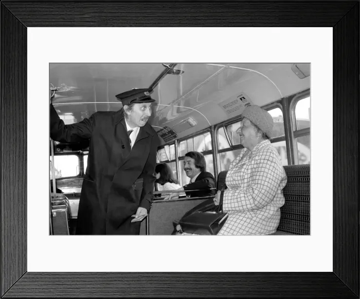 Framed Print : Stephen Lewis (Actor) seen here in the role of bus inspector Blakey from iOn the busesI