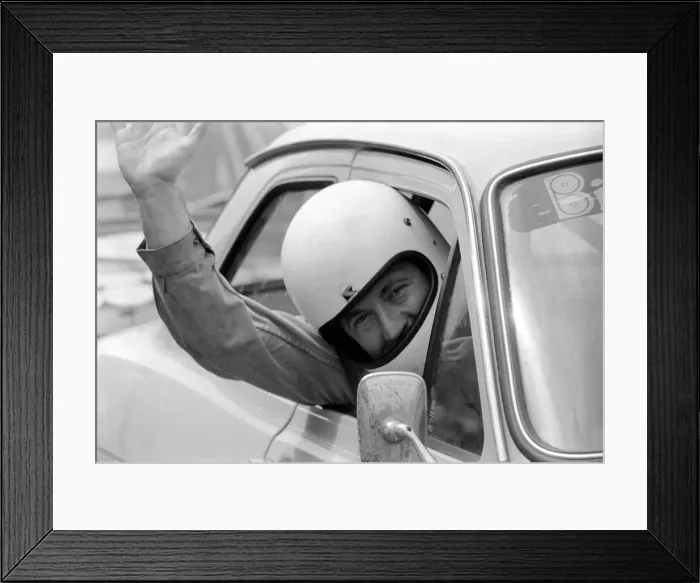 Framed Print : David Frost Racing Driver: David Frost, TV personality is to drive in the first motor Framed Print : David Frost Racing Driver: David Frost, TV personality is to drive in the first motor