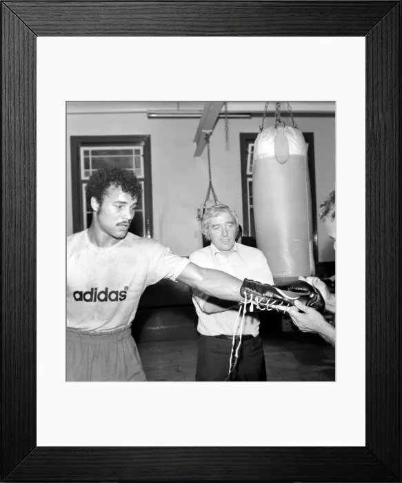 Framed Print : John Conteh (Boxer) in action training. August 1974 S74-4883-001