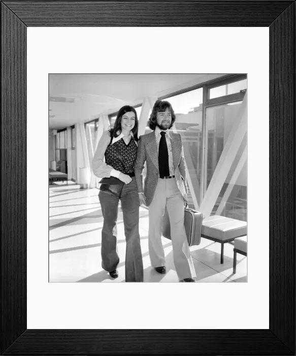 Framed Print : D. J. Rod Edmunds (Disc Jockey) and wife at LAP. March 1974 S74-1680-001