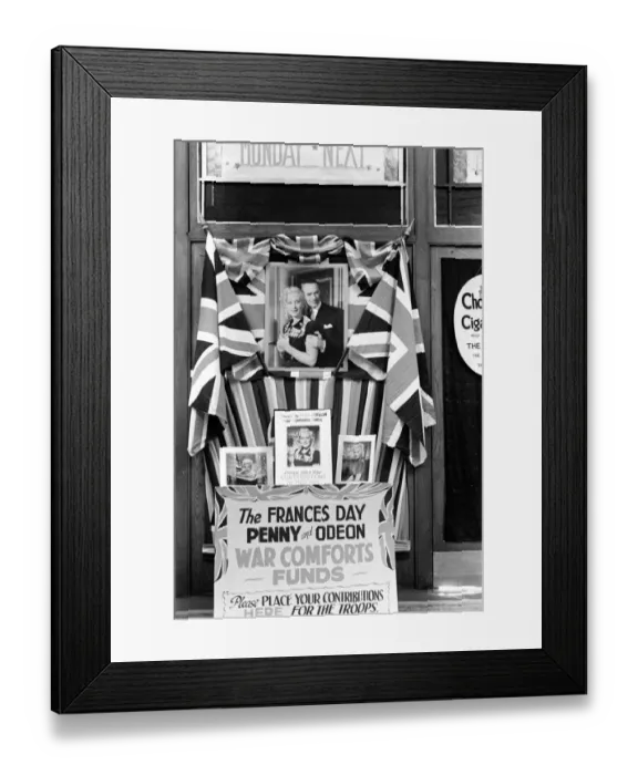 Framed Print : Alfieri. Frances Day to perform at The Odeon, Kingston. October 2nd 1940 Framed Print : Alfieri. Frances Day to perform at The Odeon, Kingston. October 2nd 1940
