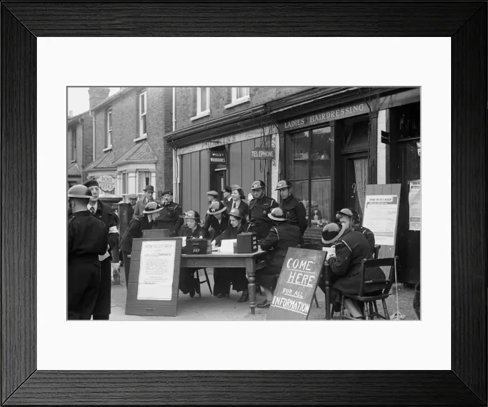 Framed Print : Alfieri. ARP Wardens set up an information point during Invasion Exercises, Kingston Framed Print : Alfieri. ARP Wardens set up an information point during Invasion Exercises, Kingston