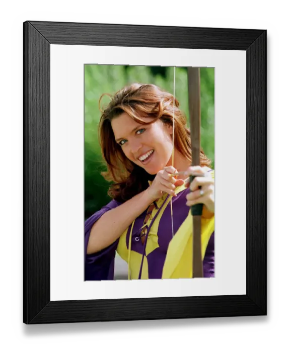Framed Print : Tina Hobley actress who is playing Maid Marion at the Crawley Theatre in Surrey Framed Print : Tina Hobley actress who is playing Maid Marion at the Crawley Theatre in Surrey