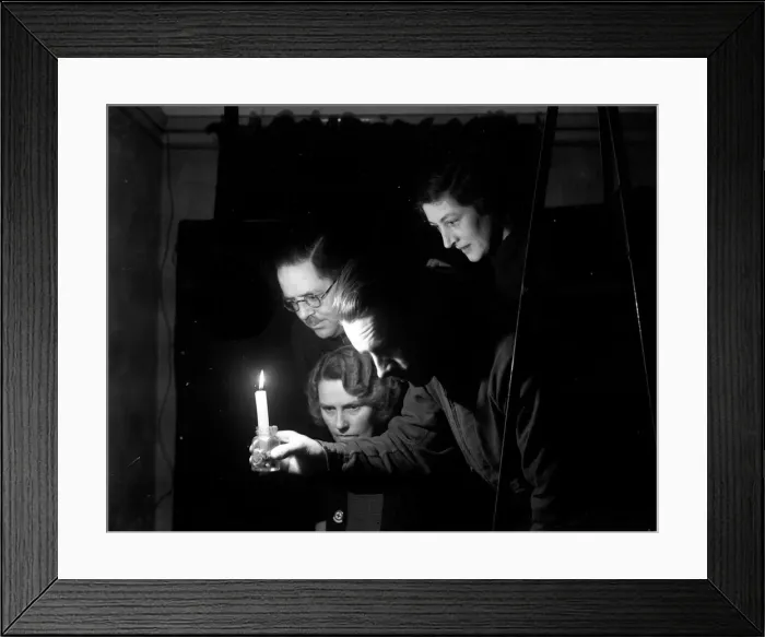 Framed Print : Candlelight in the air raid shelter. September 1940