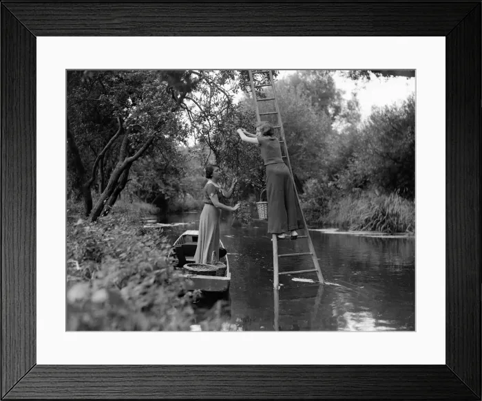 Framed Print : Mrs Page Smith and companions seen here at Island House, Longford, Middlesex