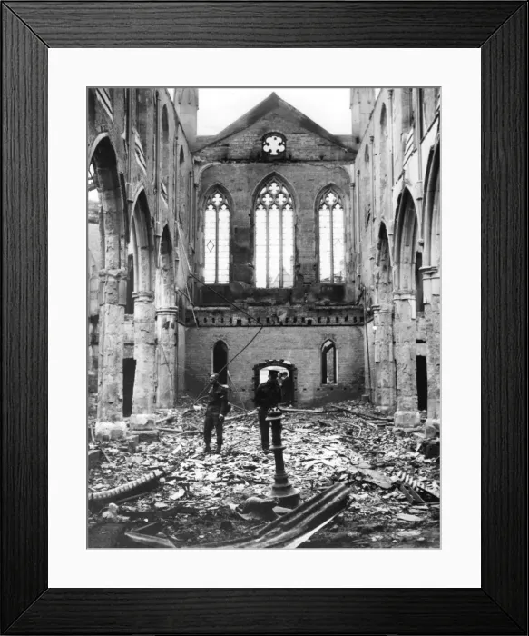 Framed Print : Christchurch ruins, Coventry, after the air raid. April 1941 Framed Print : Christchurch ruins, Coventry, after the air raid. April 1941