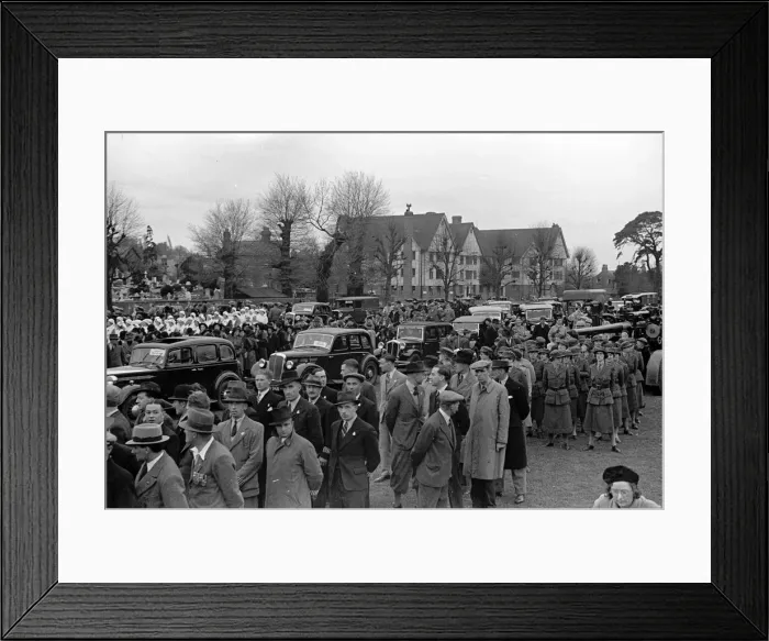 Framed Print : Civil defence forces marching. Esher, April 1939