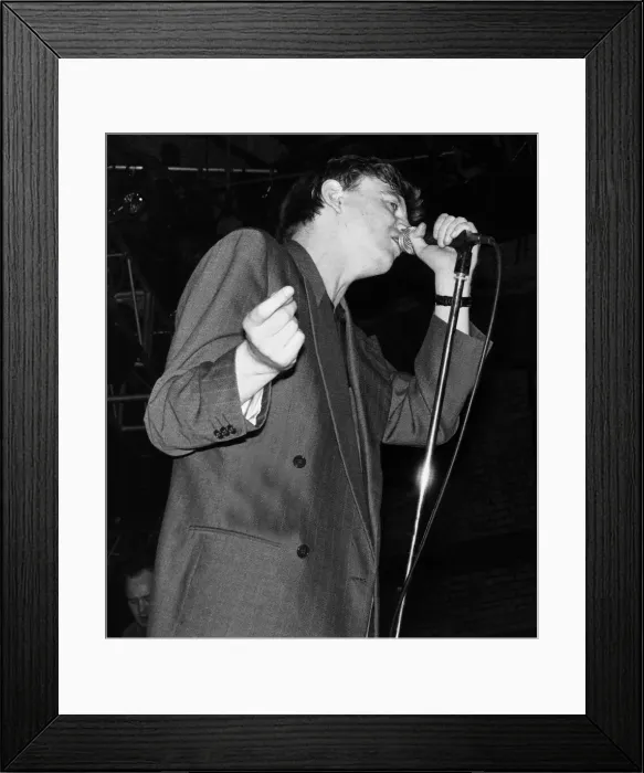 Framed Print : Mark E Smith singer pop group The Fall 1988