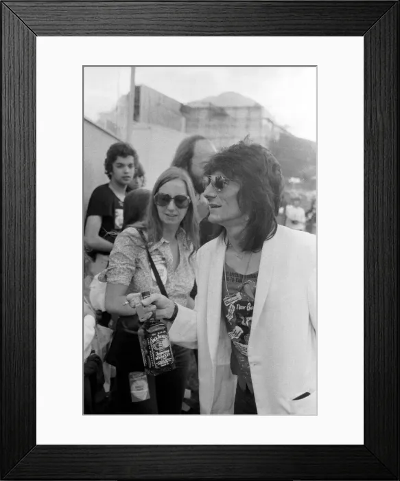 Framed Print : Rolling Stones: Ronnie Wood at Knebworth Pop Festival for a special appearance with Framed Print : Rolling Stones: Ronnie Wood at Knebworth Pop Festival for a special appearance with