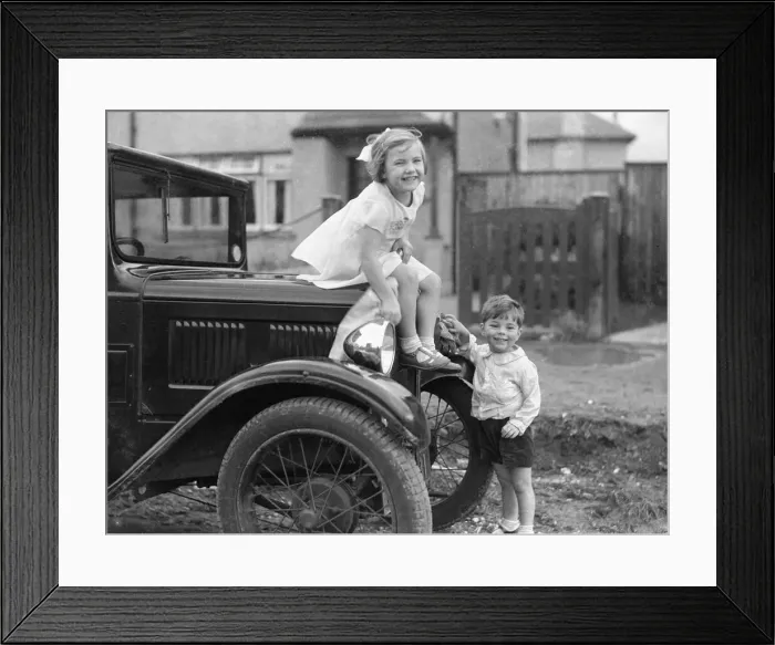 Framed Print : Alfieri. 1279. Child Studies-Cleaning Car. 1  /  2 October 8th 1933