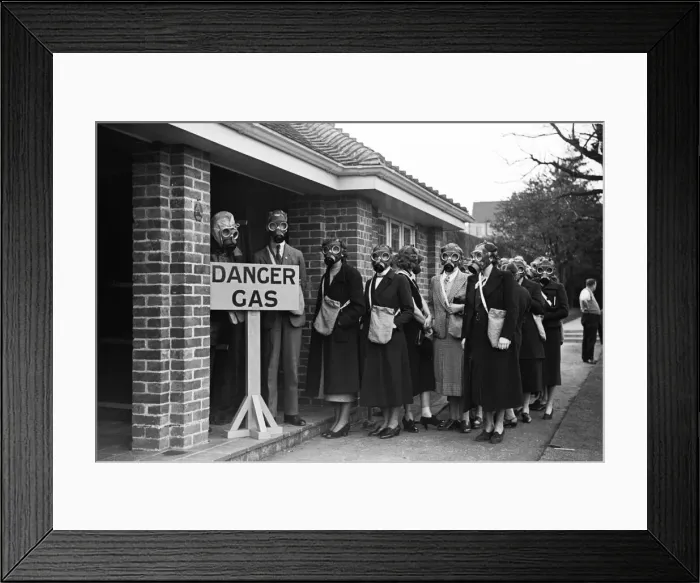 Framed Print : Preparations for war. ARP wardens and members of the general public seen here during a