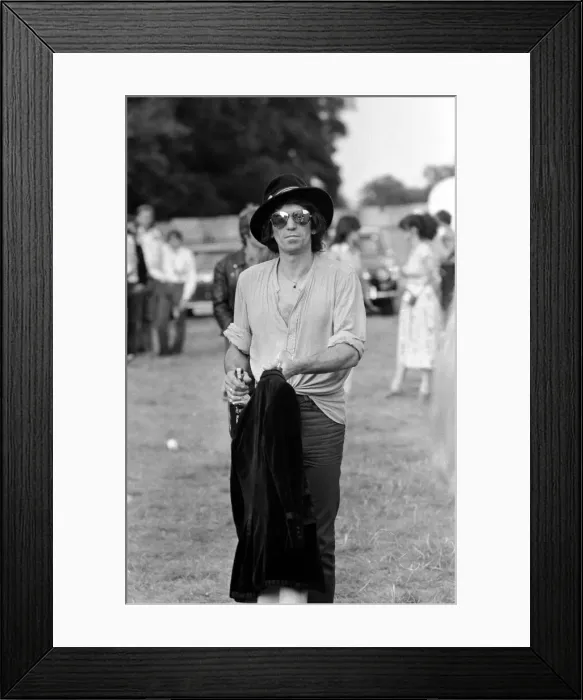 Framed Print : Rolling Stones: Keith Richards at Knebworth Pop Festival for a special appearance with Framed Print : Rolling Stones: Keith Richards at Knebworth Pop Festival for a special appearance with